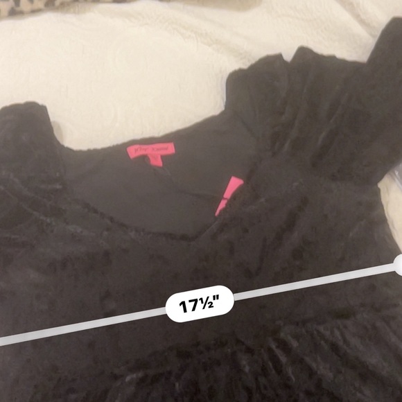 Black Velvet Betsey Johnson Party Dress Vneck Fit And Flare - Picture 2 of 10
